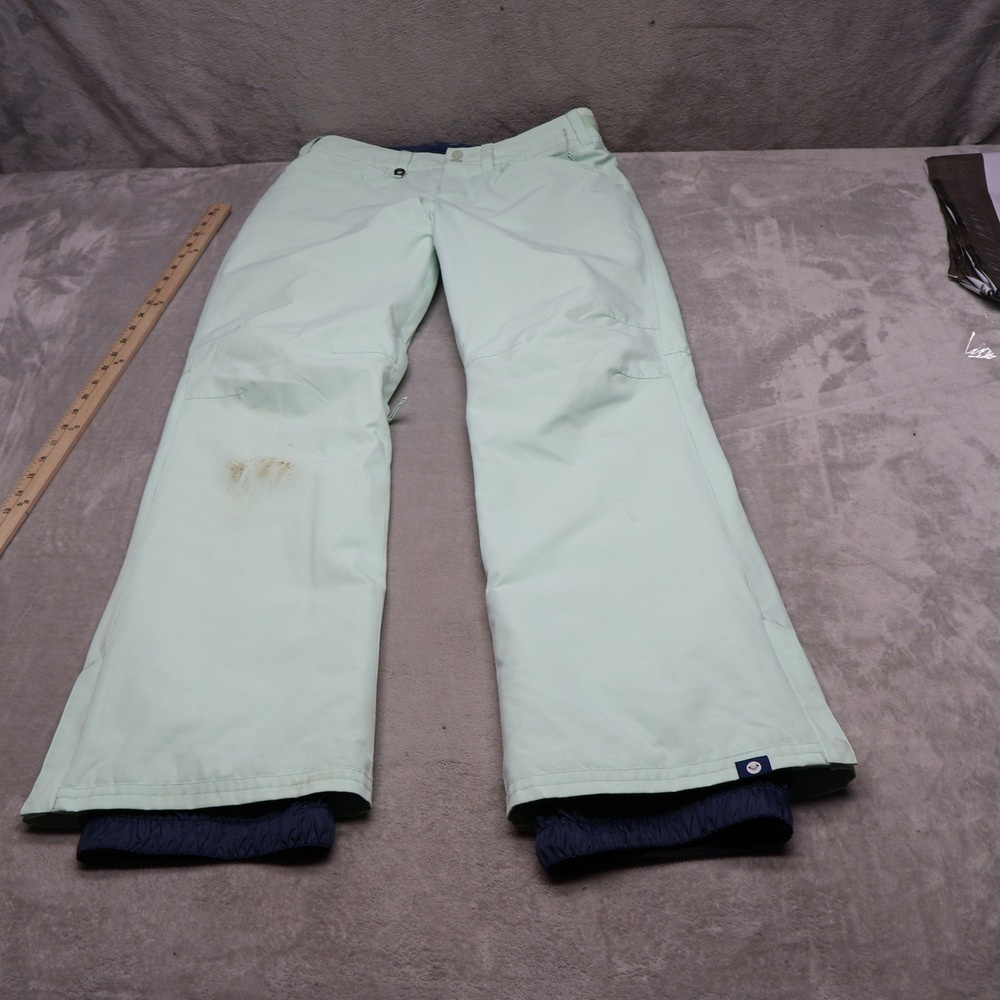 Roxy Snow Pants Womens Medium Green Dry Flight Waterproof Insulated 31x33 READ